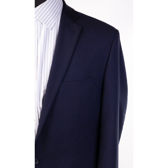 Mens Ryan Seacrest Blue Blazer Sport Coat Sport Jacket Wool 40L Men Button Suits - Picture 5 of 13